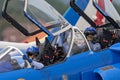 Patrouille de France, the aerobatic display team of the French Air Force Armee de lÃ¢â¬â¢Air flying Dassault-Dornier Alpha Jet E jet Royalty Free Stock Photo